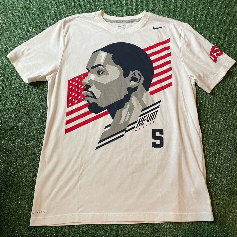 RARE Nike Mens Kevin Durant USA T-Shirt 2012 Olympics White Size Large
